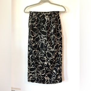 W Concept BIBYSEOB Midi Pencil Drawing Black Skirt Made in Korea Polyester